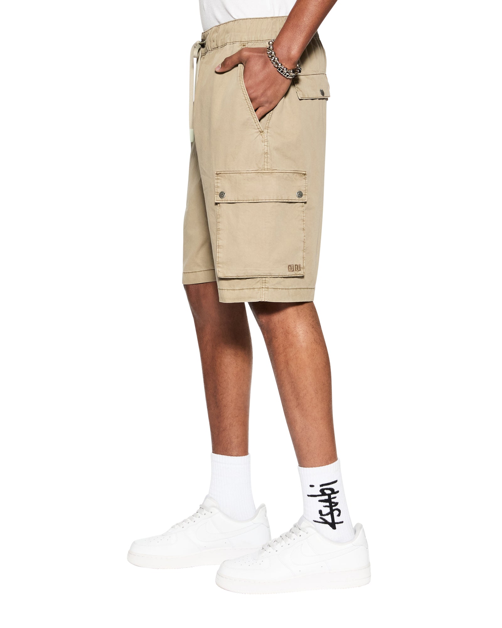 Krush Mid Rise Cargo Short - Overdyed Khaki - Image 3