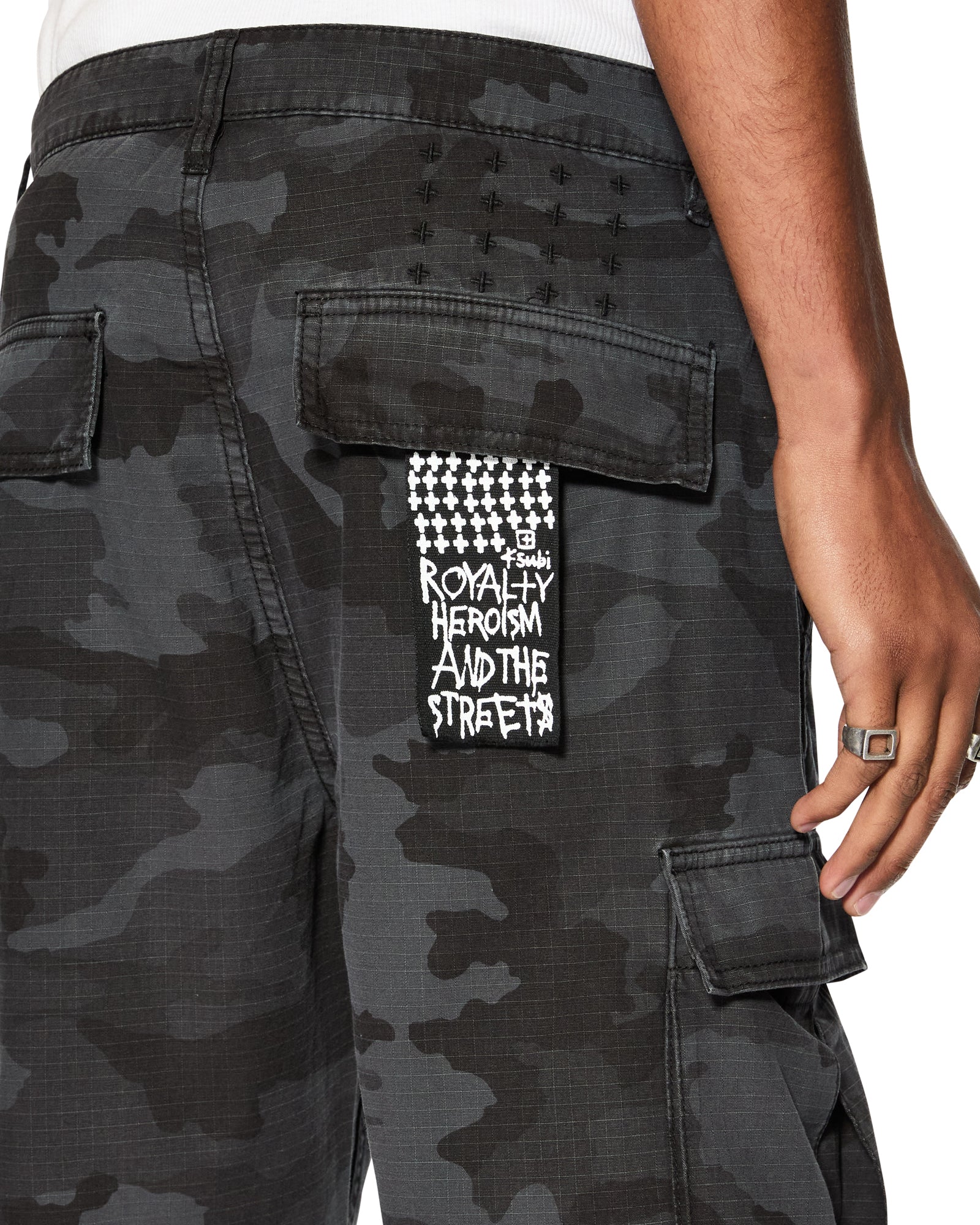 Fugitive Cargo Short Black Camo Relaxed Fit - Dark Wash - Image 3