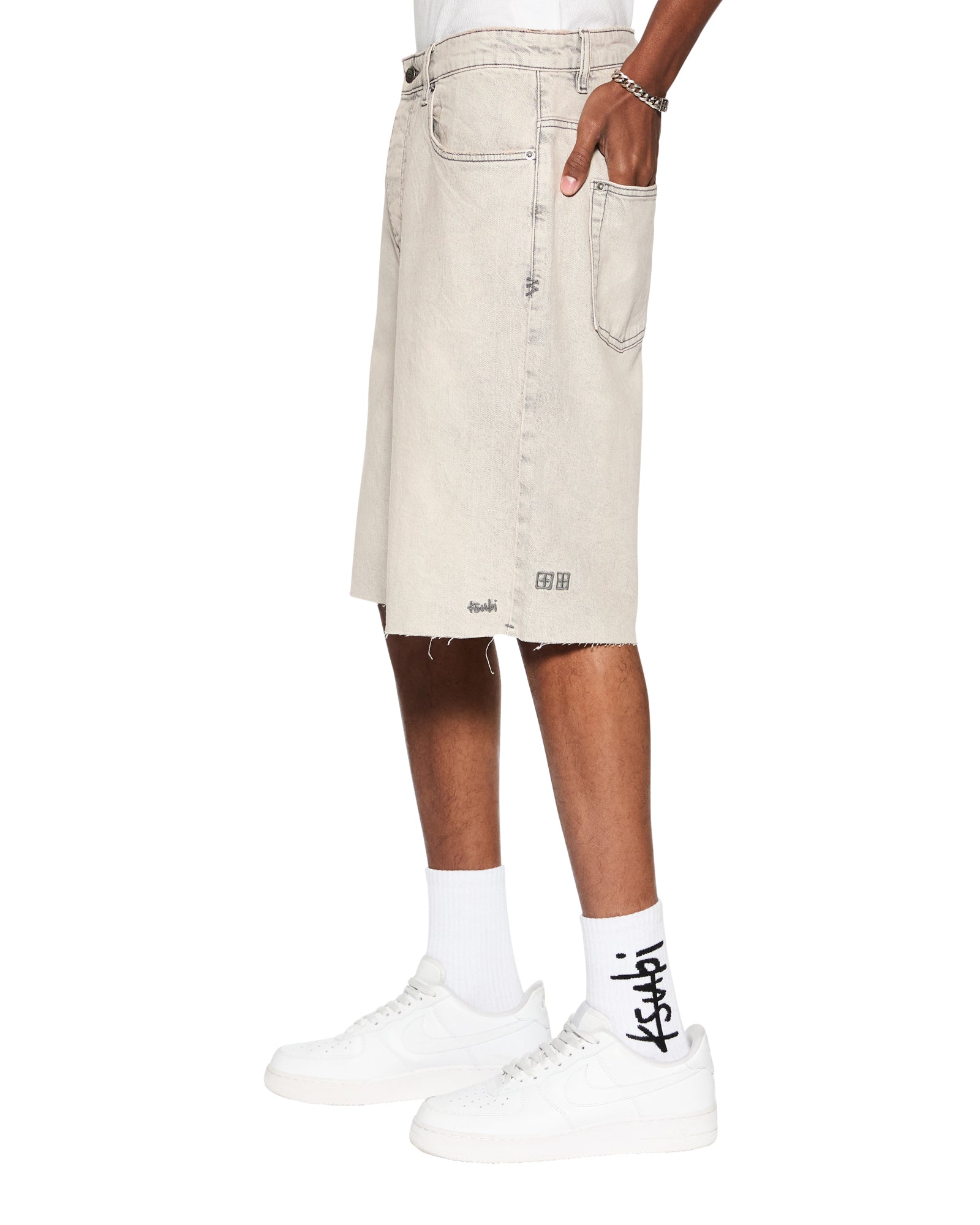Maxx Short Pluto Wide Leg Fit - Stone Grey - Image 4