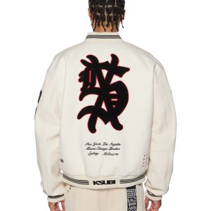 Mens Playoff Varsity Jacket Ecru Jackets