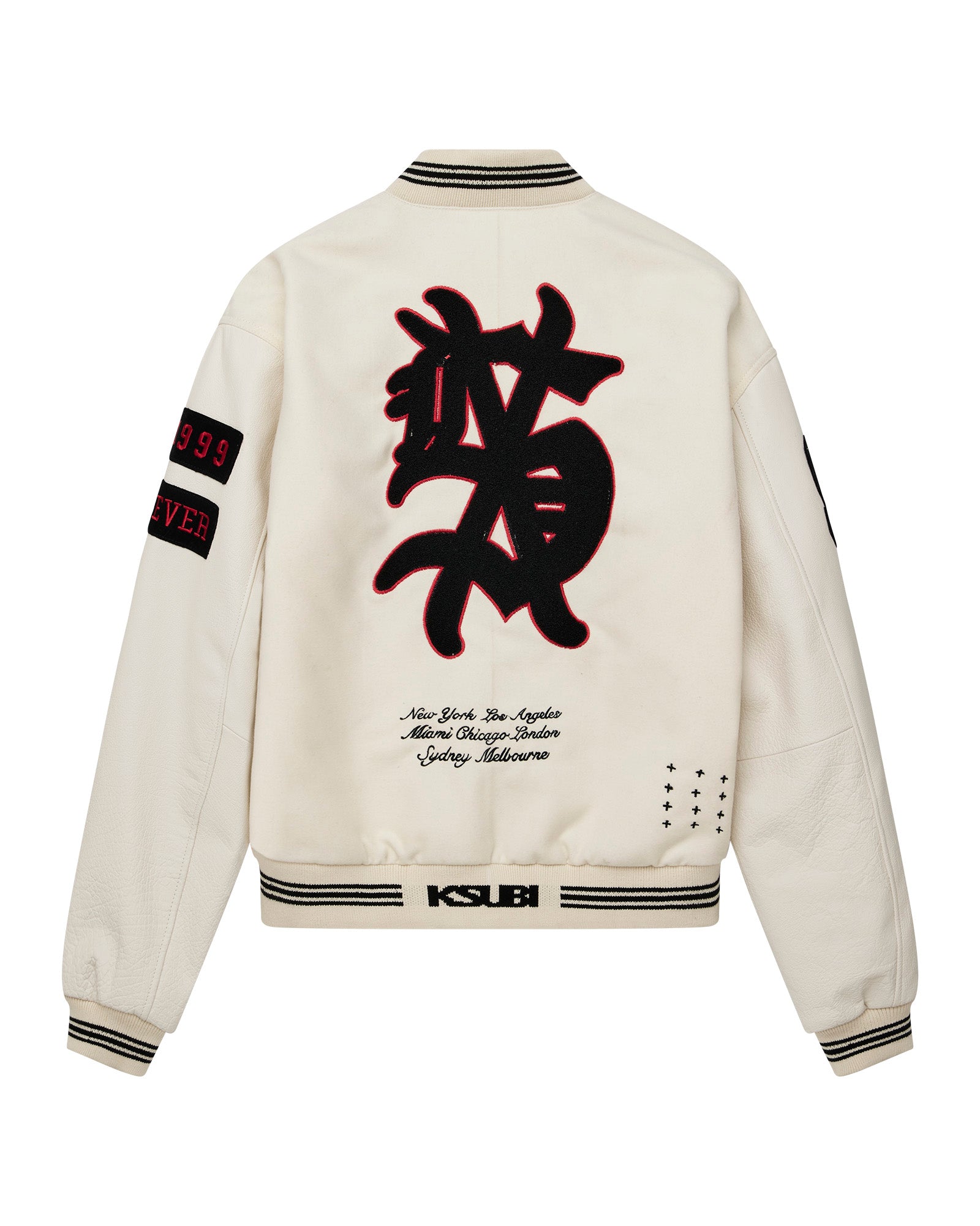 Mens Playoff Varsity Jacket Ecru Jackets - Image 9