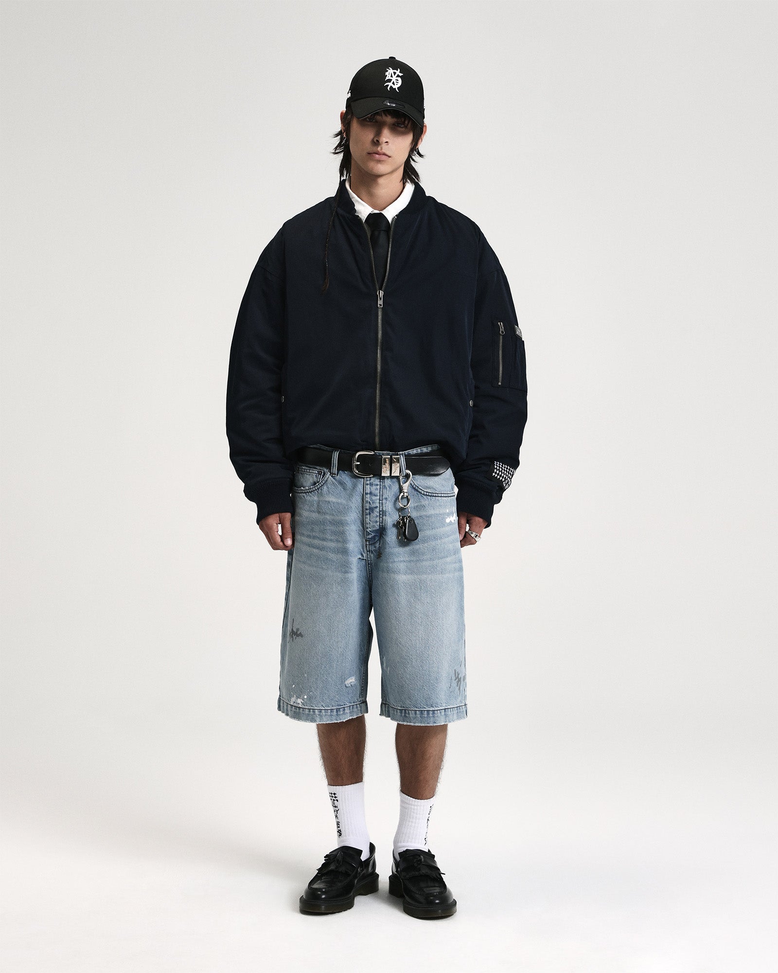Mens Intruder Bomber Jacket Navy Jackets - Image 2