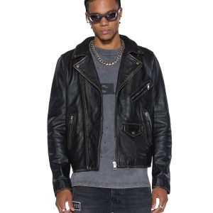 Mens Sott Capitol Leather Jacket Black Jackets