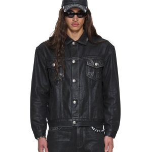 Mens Ksubi X Alice Hollywood Oh G Jacket Black Wax Jackets