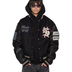 Mens Playoff Varsity Jacket Black Jackets