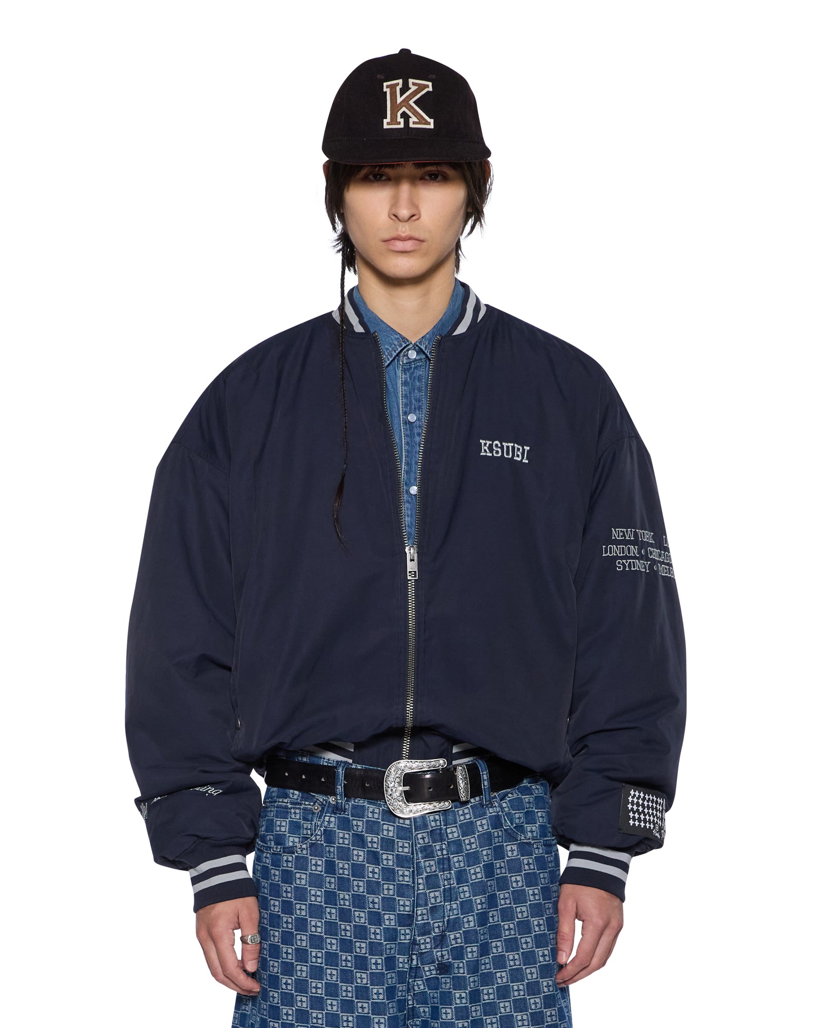 Mens Royalty Ma-1 Bomber Navy Jackets - Image 3