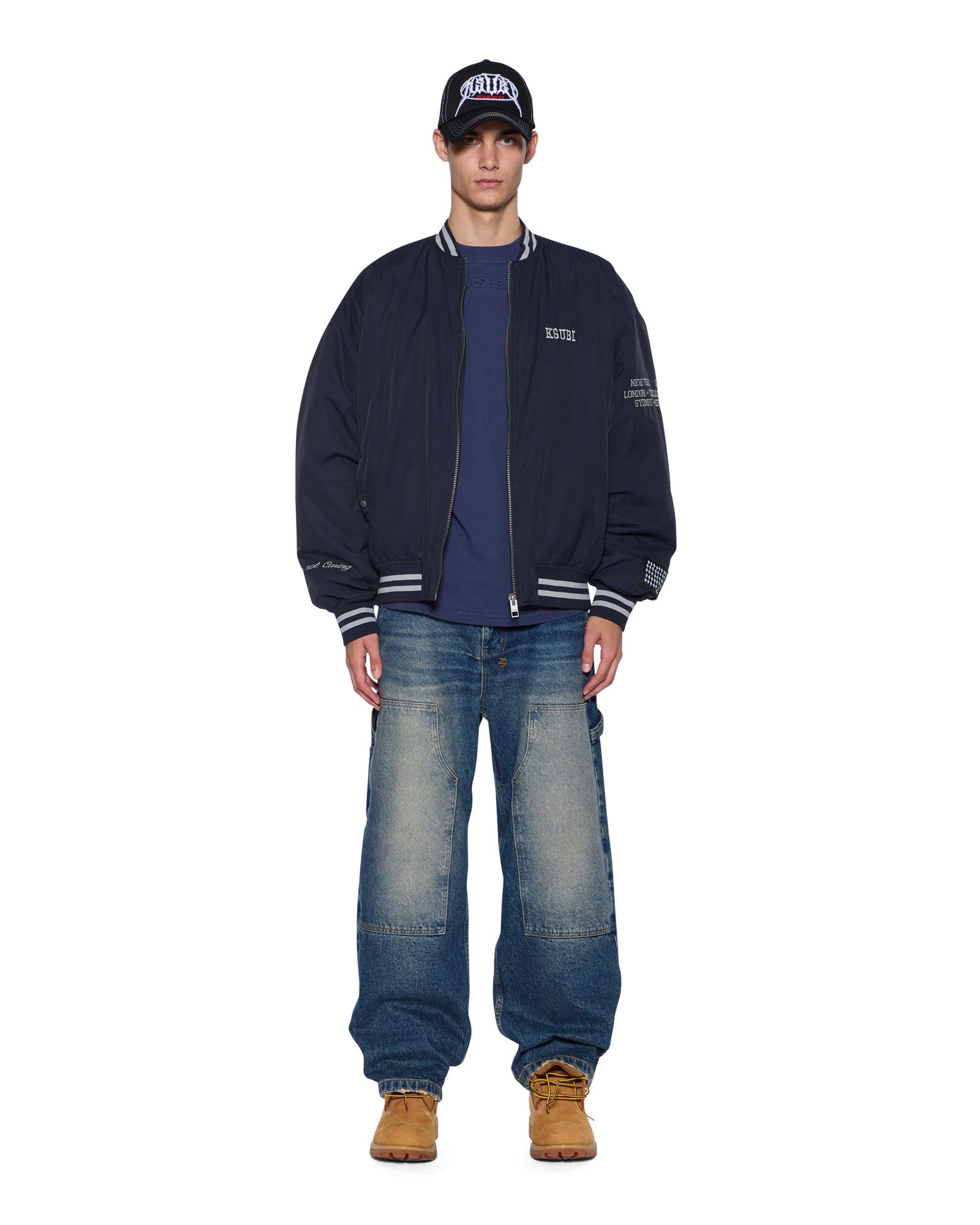 Mens Royalty Ma-1 Bomber Navy Jackets - Image 5