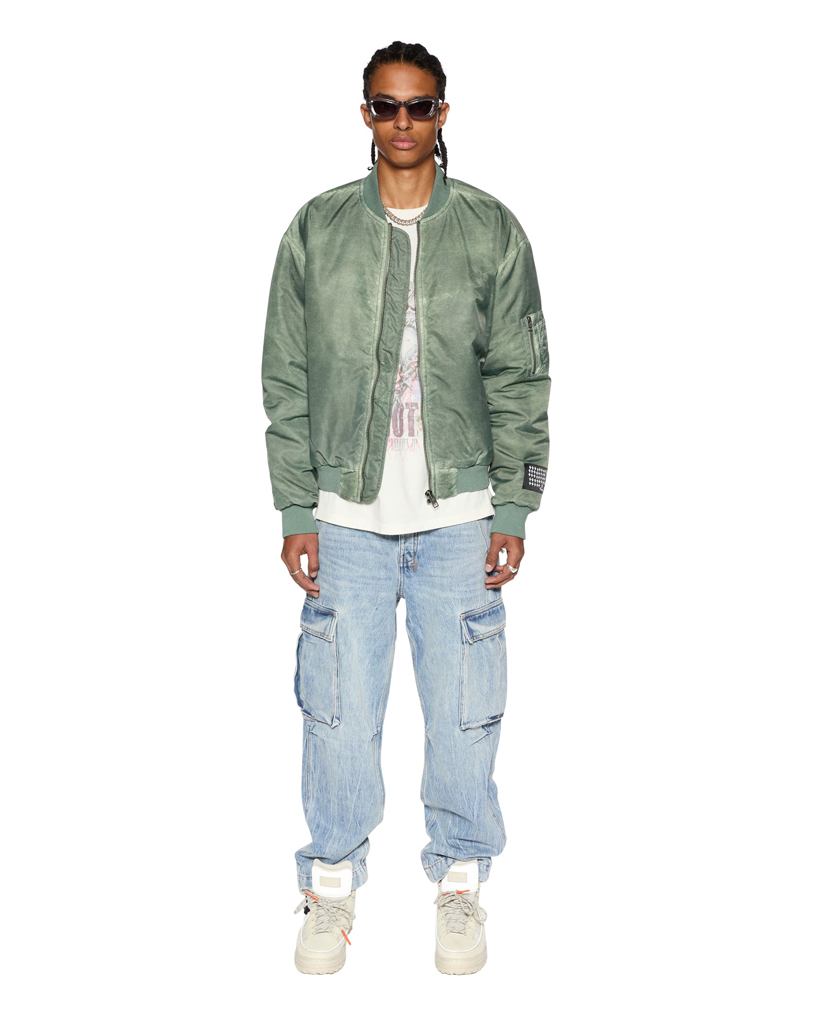 Royalty Khaki Overdye Bomber Jacket - Image 2