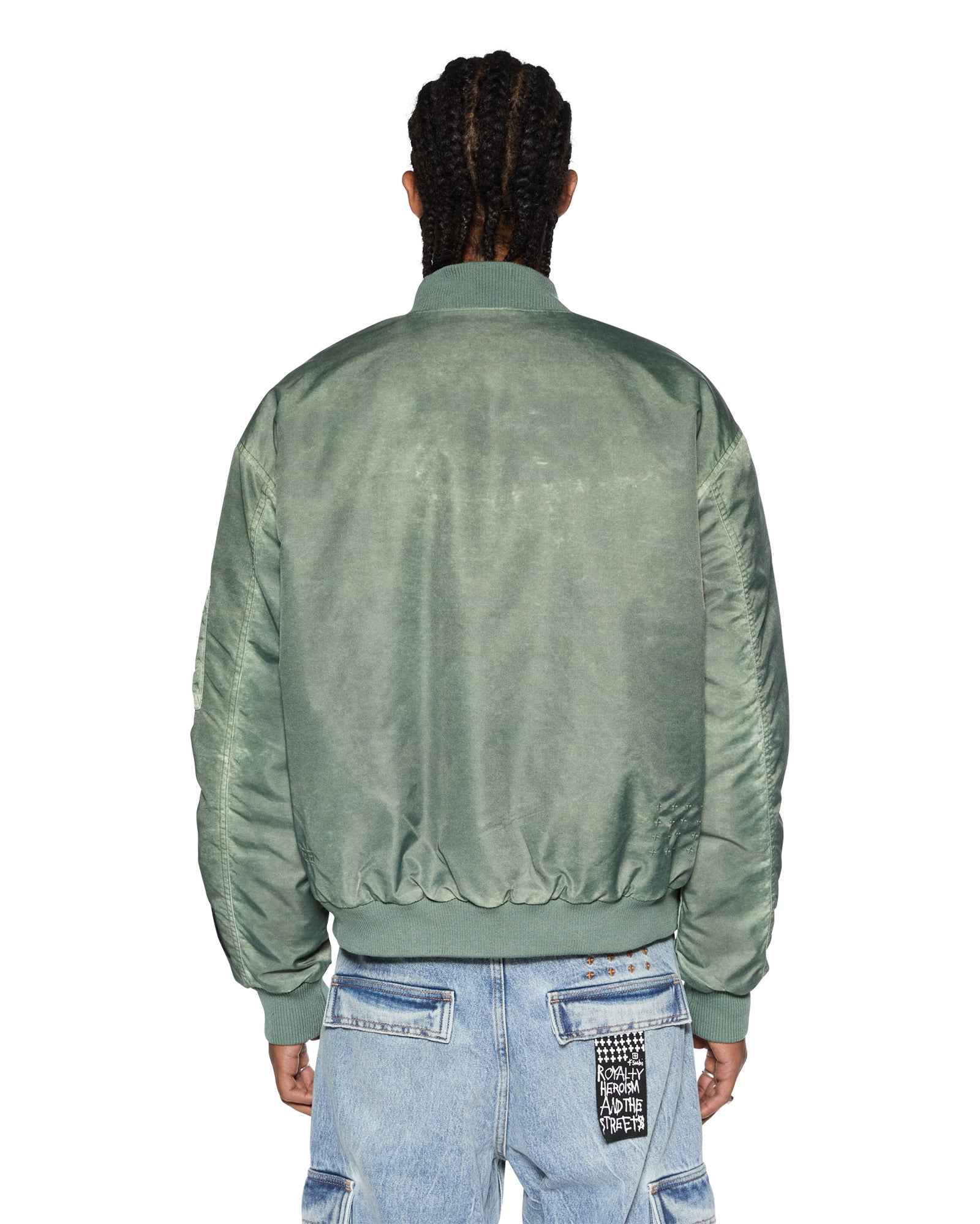 Royalty Khaki Overdye Bomber Jacket - Image 4