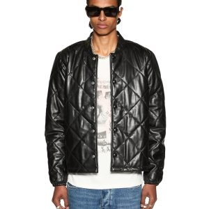 Mens Eclipse Quilted Bomber Black Jackets