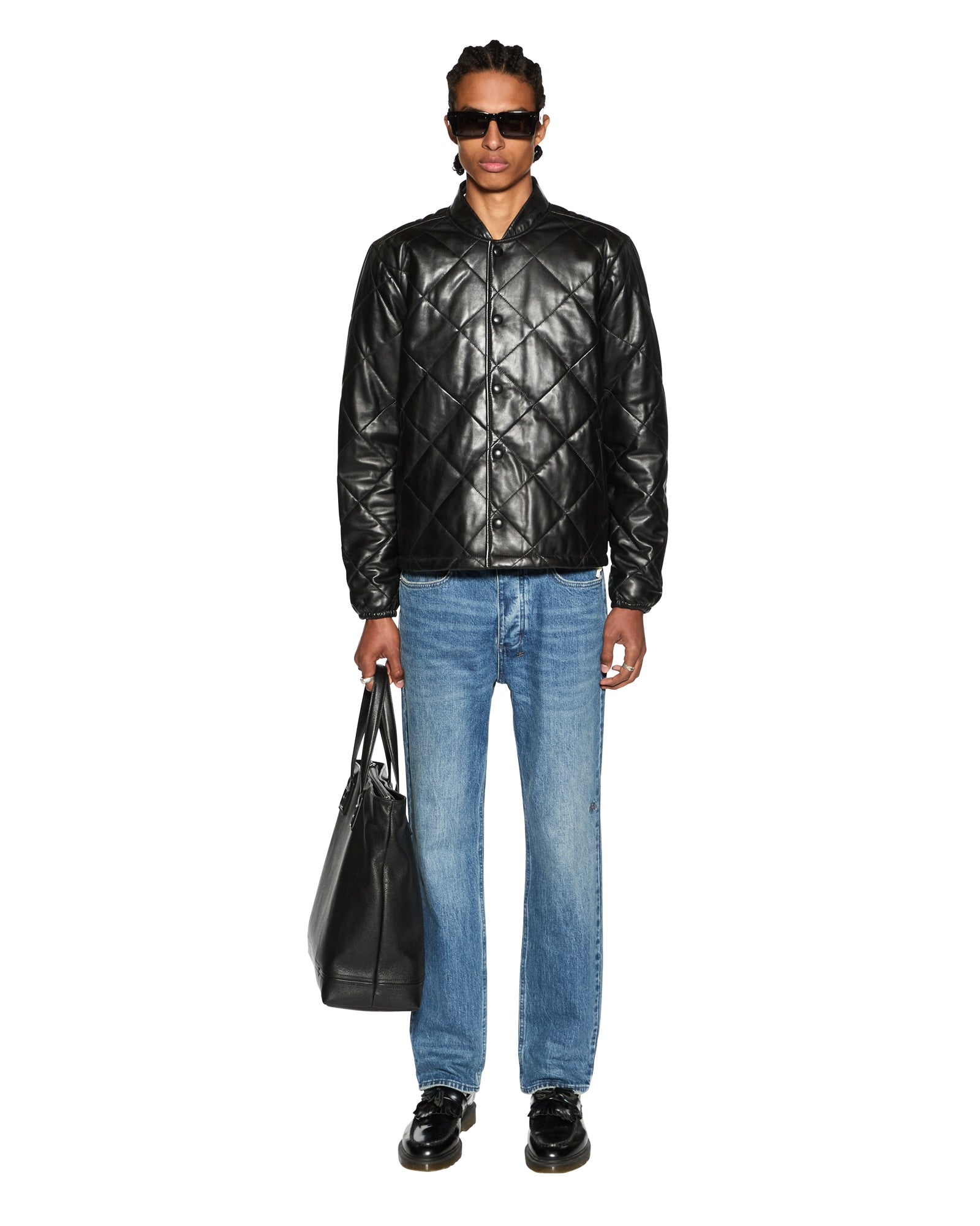 Mens Eclipse Quilted Bomber Black Jackets - Image 3