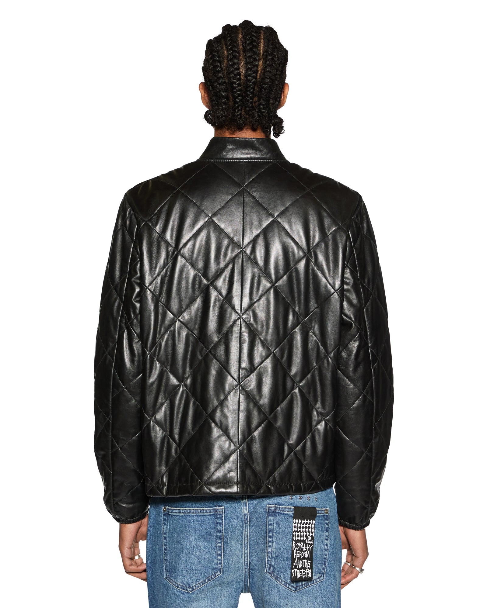 Mens Eclipse Quilted Bomber Black Jackets - Image 4