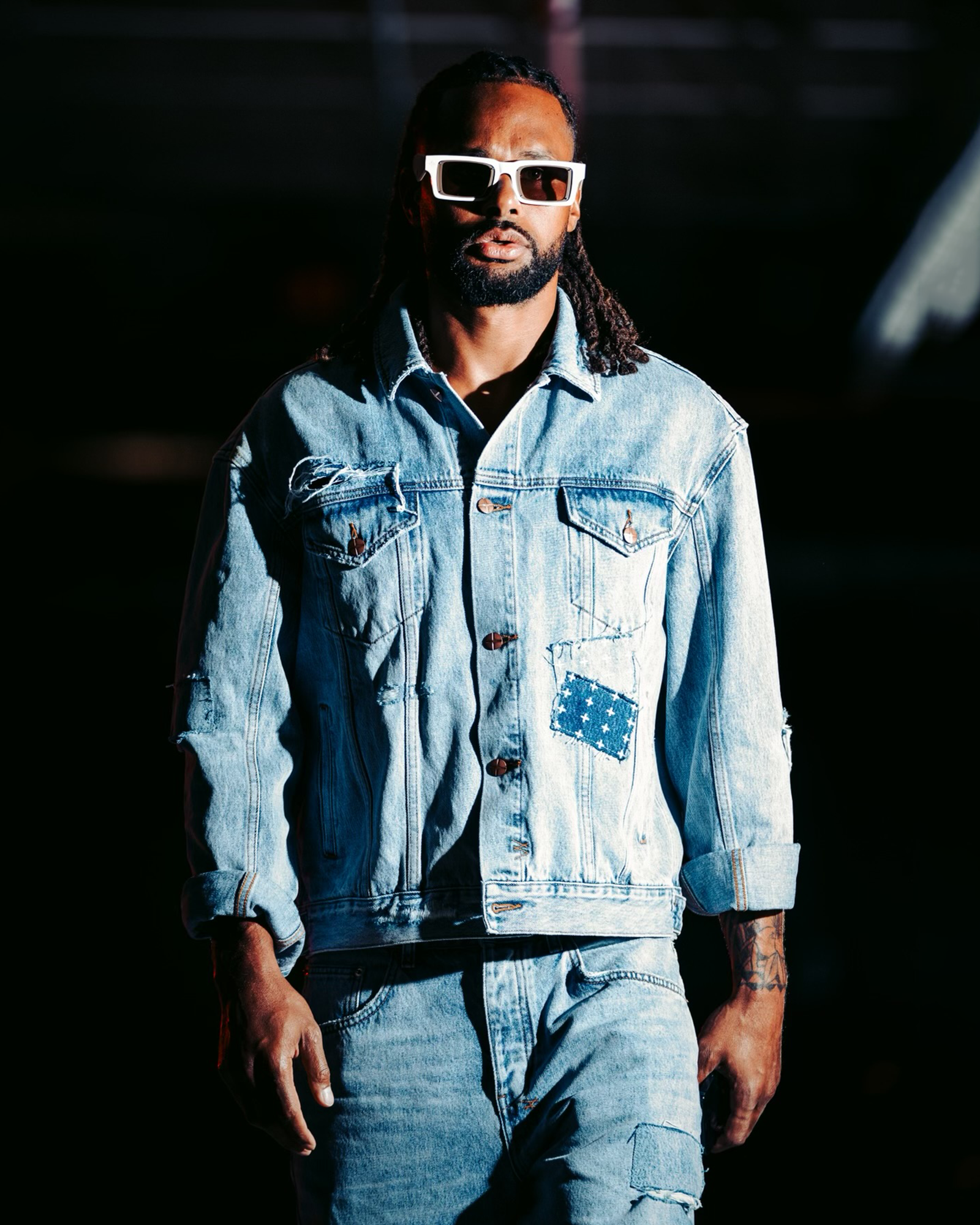 Oh G Denim Jacket Mills Repair - Blue - Image 2