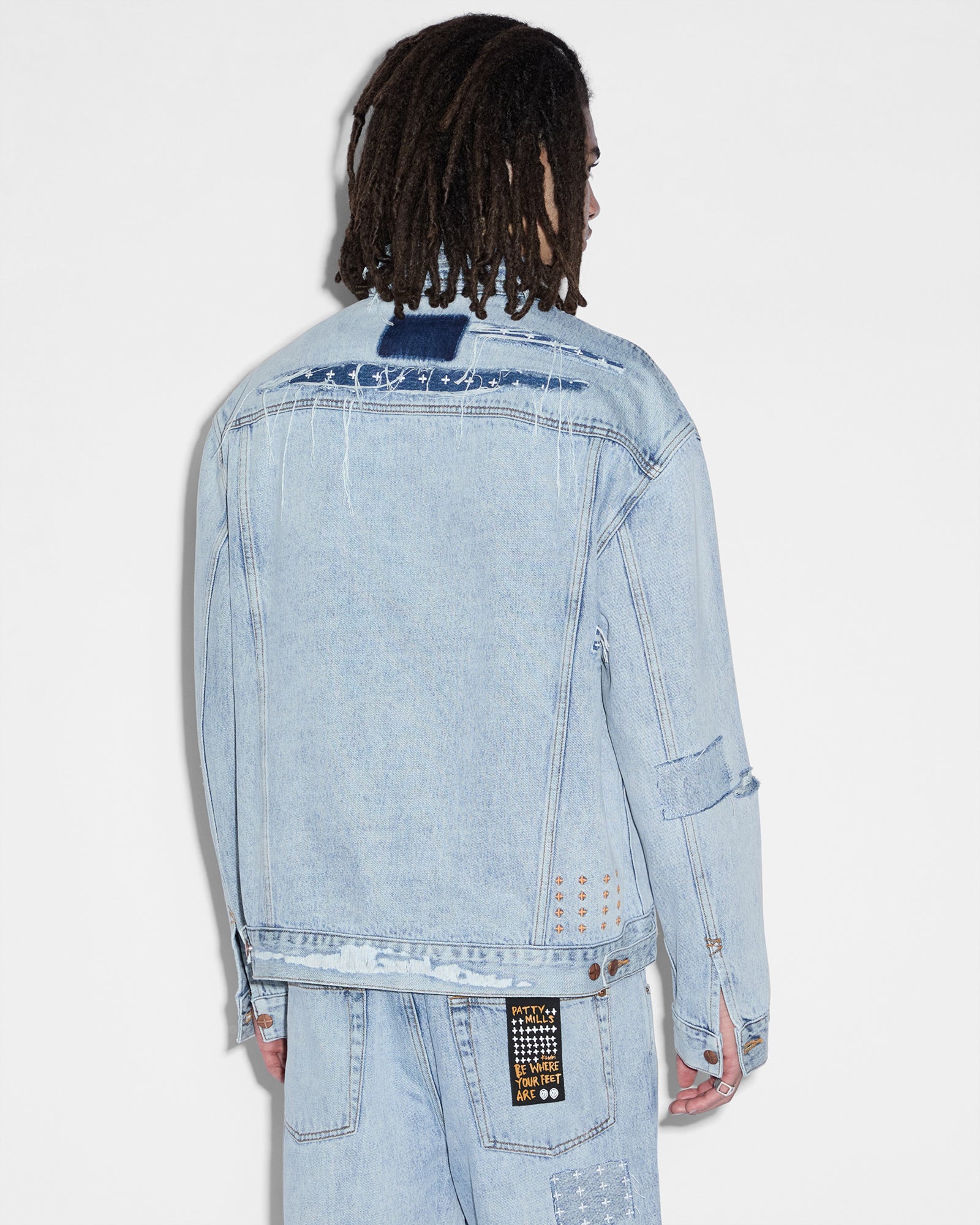 Oh G Denim Jacket Mills Repair - Blue - Image 3