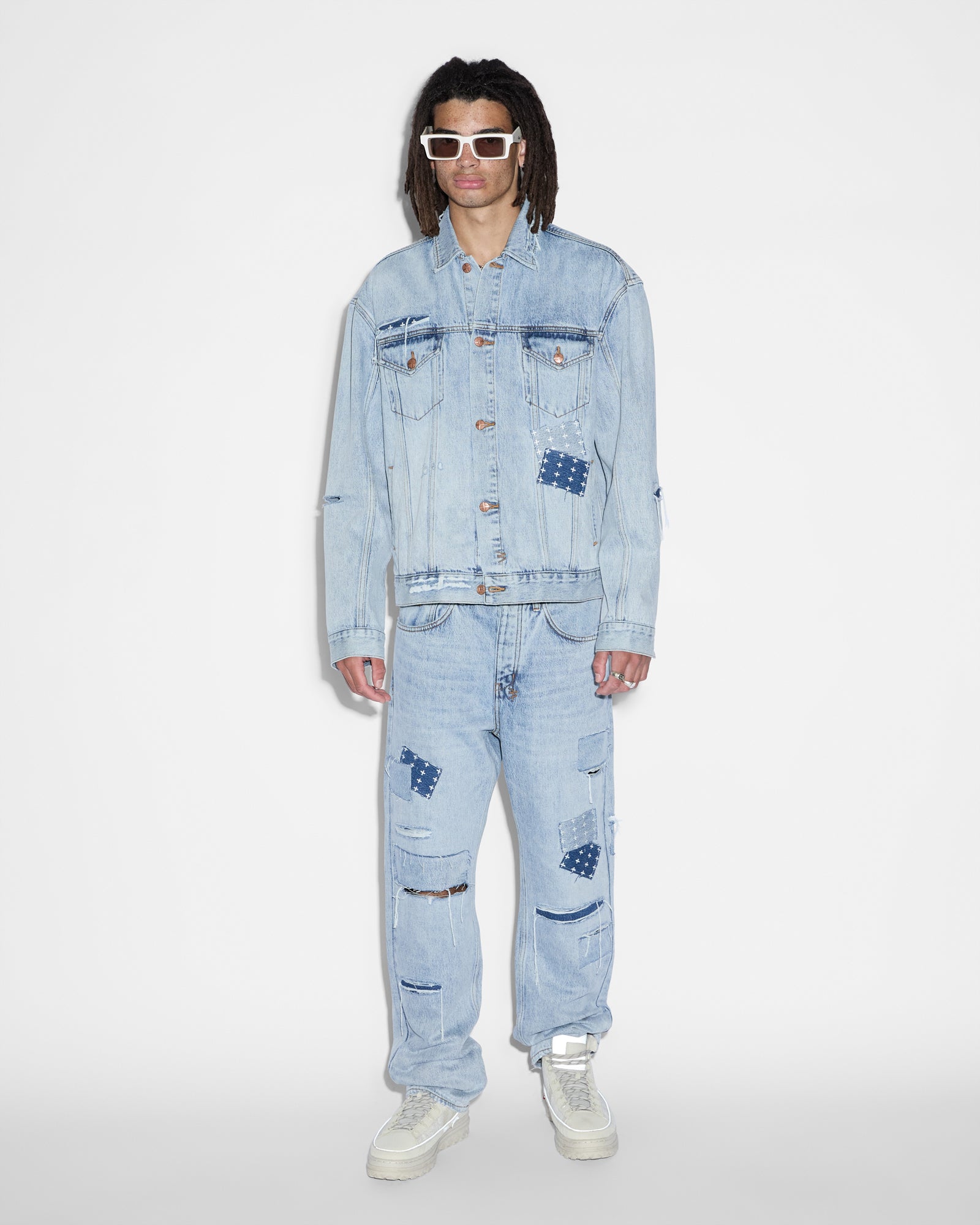 Oh G Denim Jacket Mills Repair - Blue - Image 4