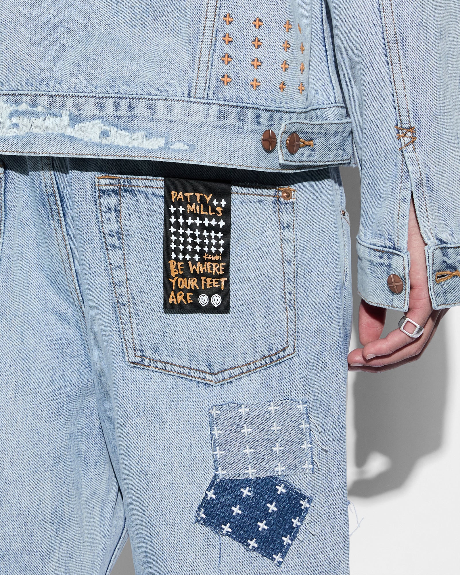 Oh G Denim Jacket Mills Repair - Blue - Image 5