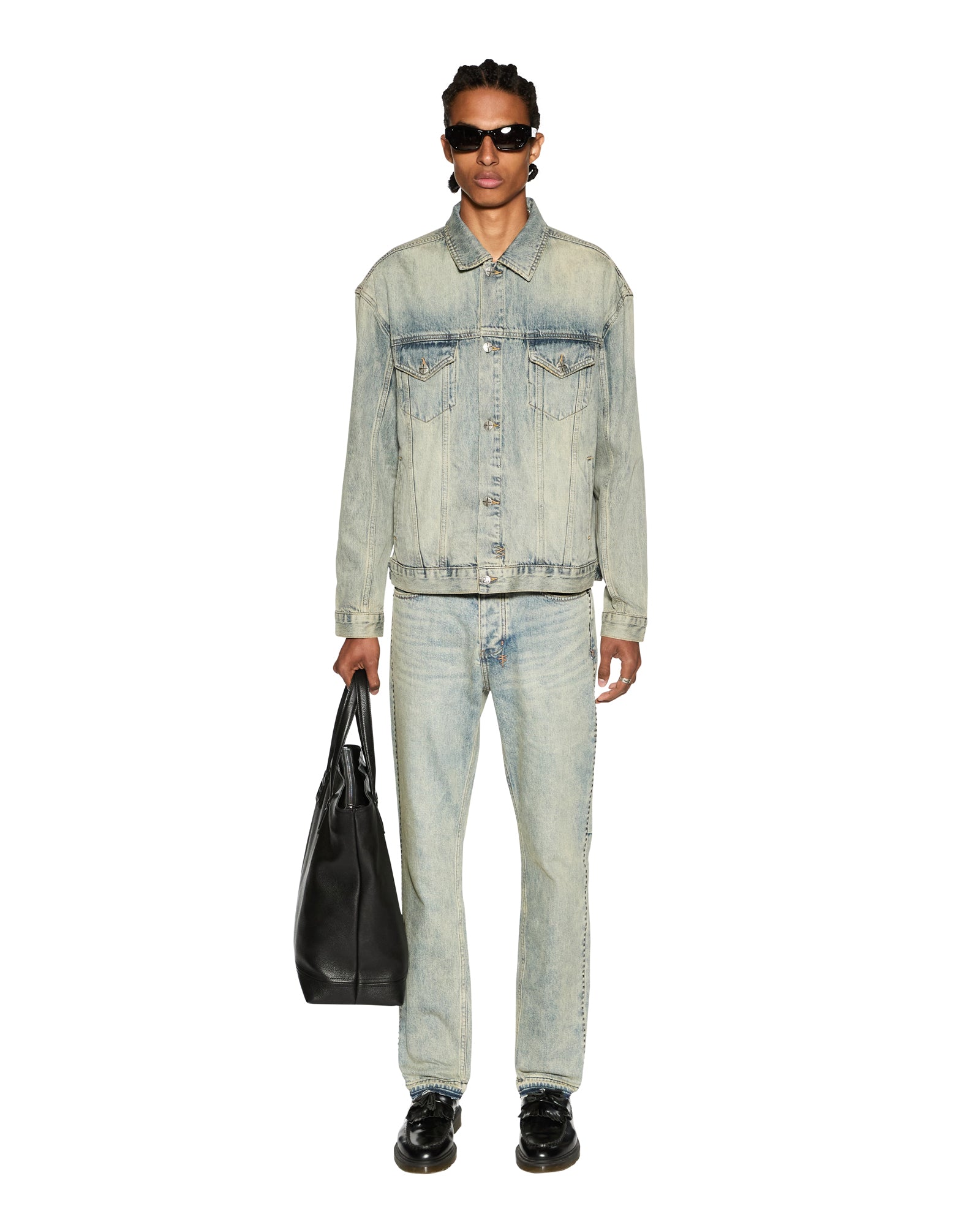 Oh G Oversized Trucker Jacket Stagelight - Vintage Blue - Image 2