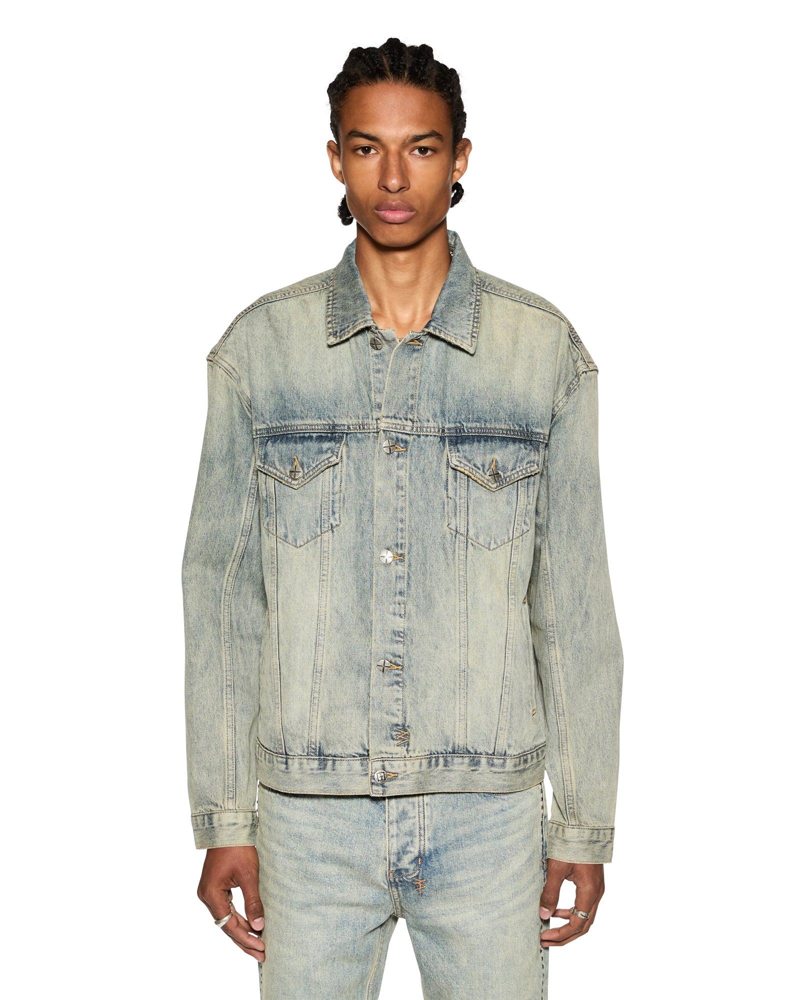 Oh G Oversized Trucker Jacket Stagelight - Vintage Blue - Image 5