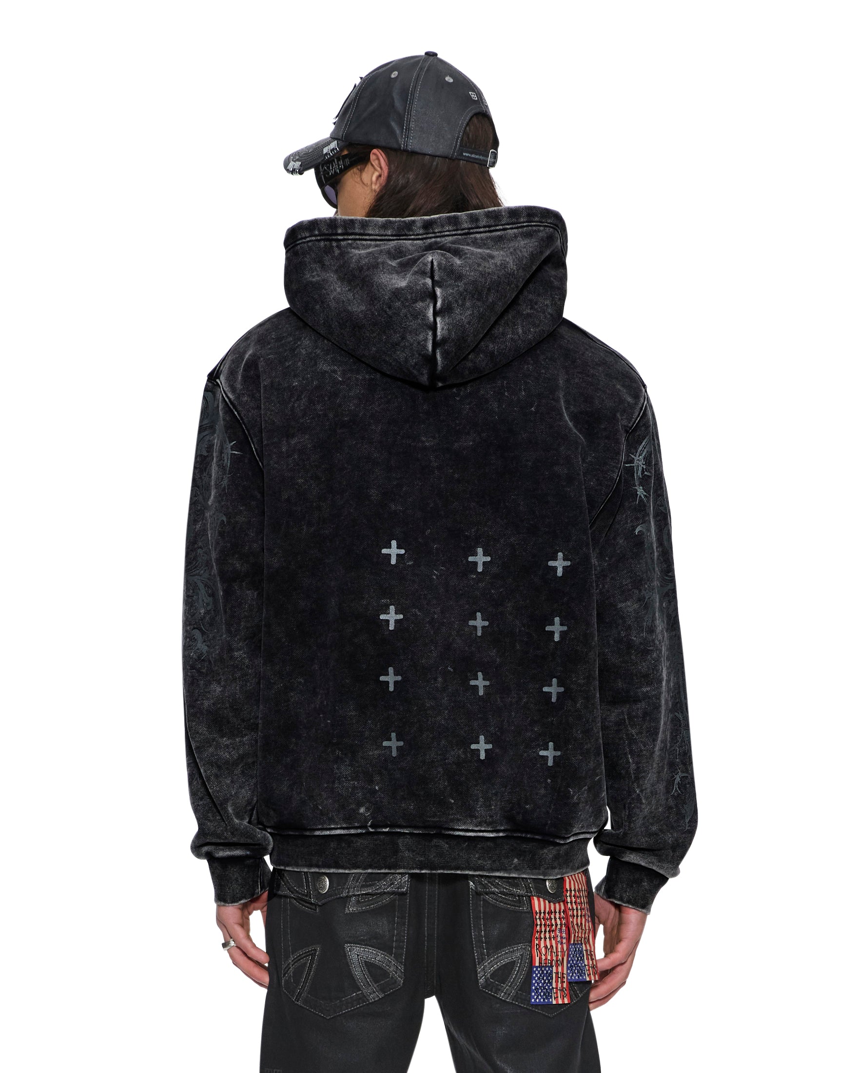 Mens Ksubi X Alice Hollywood Graphic Zip Hoodie Black Jackets - Image 2