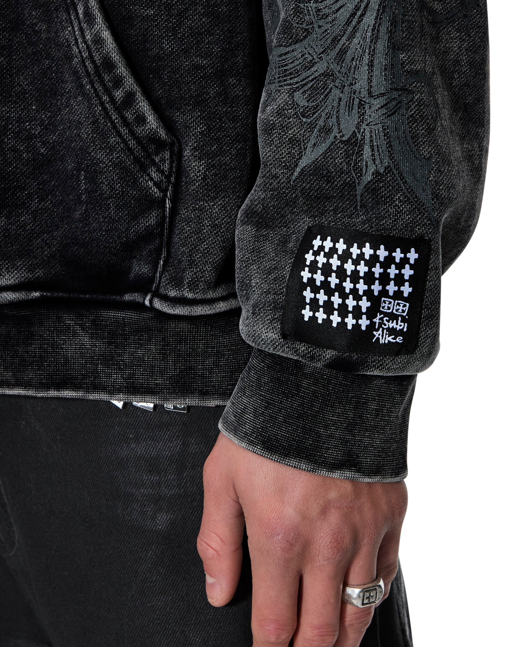 Mens Ksubi X Alice Hollywood Graphic Zip Hoodie Black Jackets - Image 5