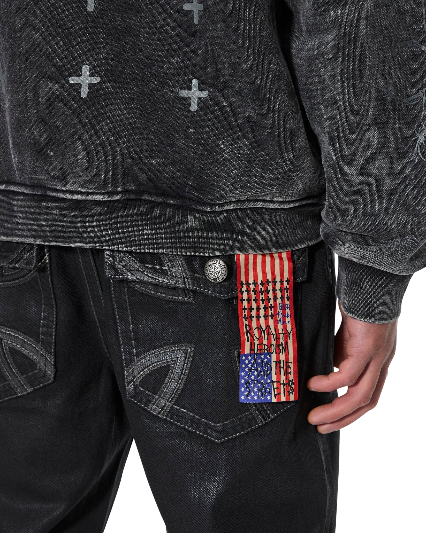 Mens Ksubi X Alice Hollywood Graphic Zip Hoodie Black Jackets - Image 6
