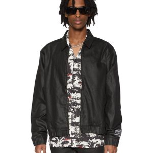 Raider Waxed Black Harrington Denim Jacket