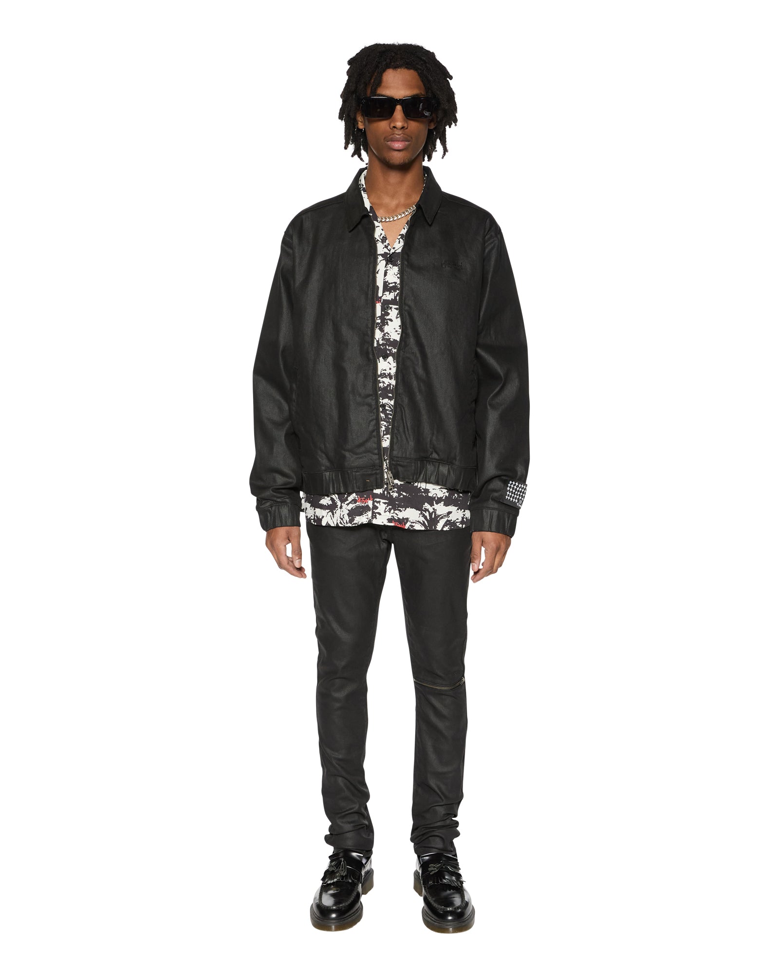 Raider Waxed Black Harrington Denim Jacket - Image 2