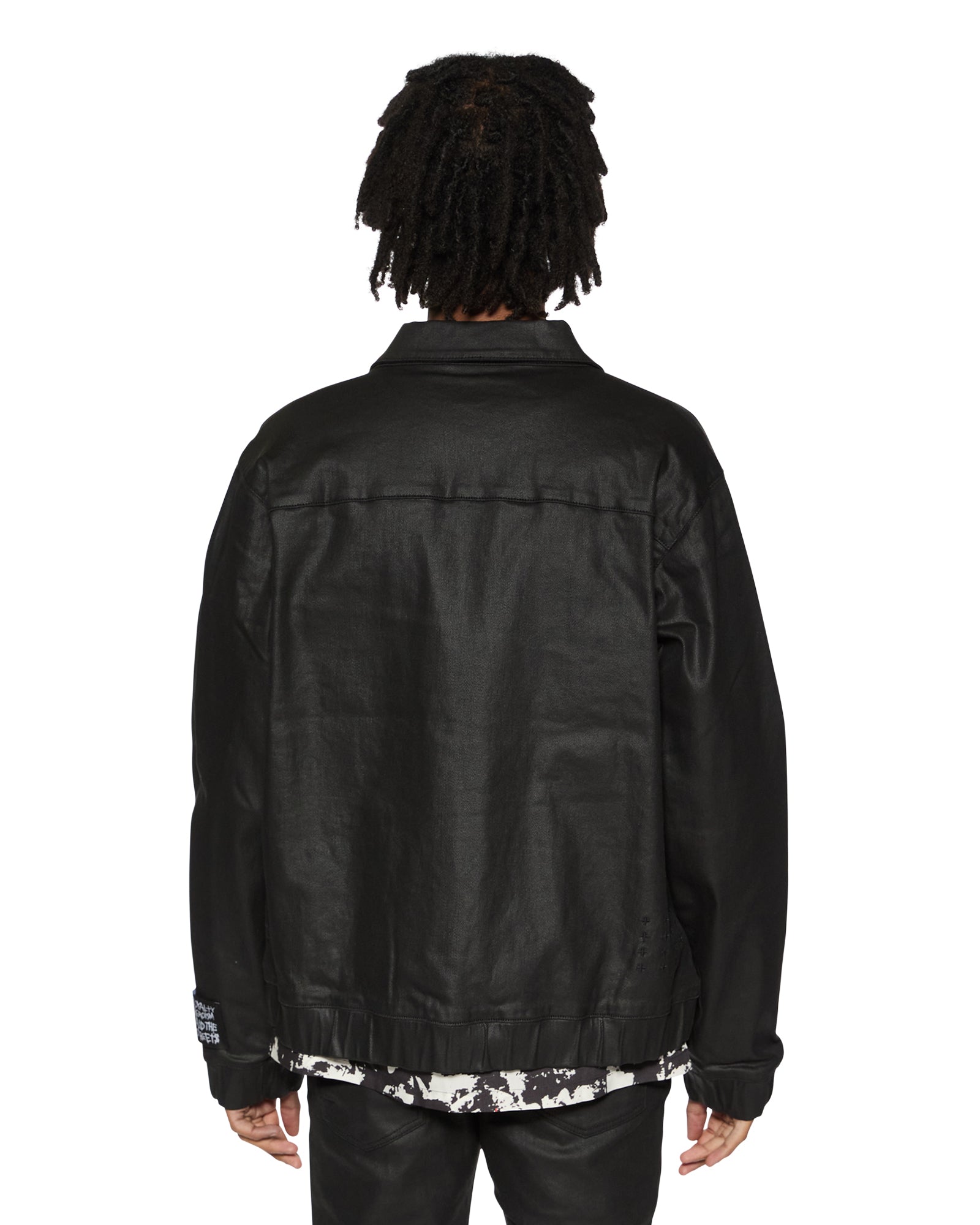 Raider Waxed Black Harrington Denim Jacket - Image 4