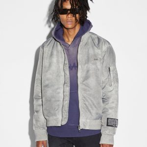 Royalty Bomber Mens Jacket Overdye Earth - Green