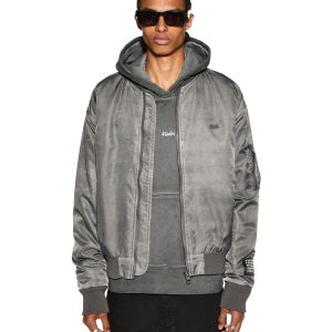 Royalty Padded Bomber Overdye Coal - Grey