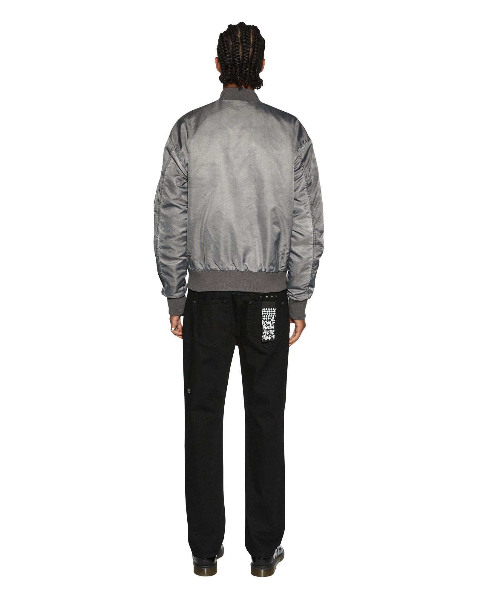 Royalty Padded Bomber Overdye Coal - Grey - Image 4