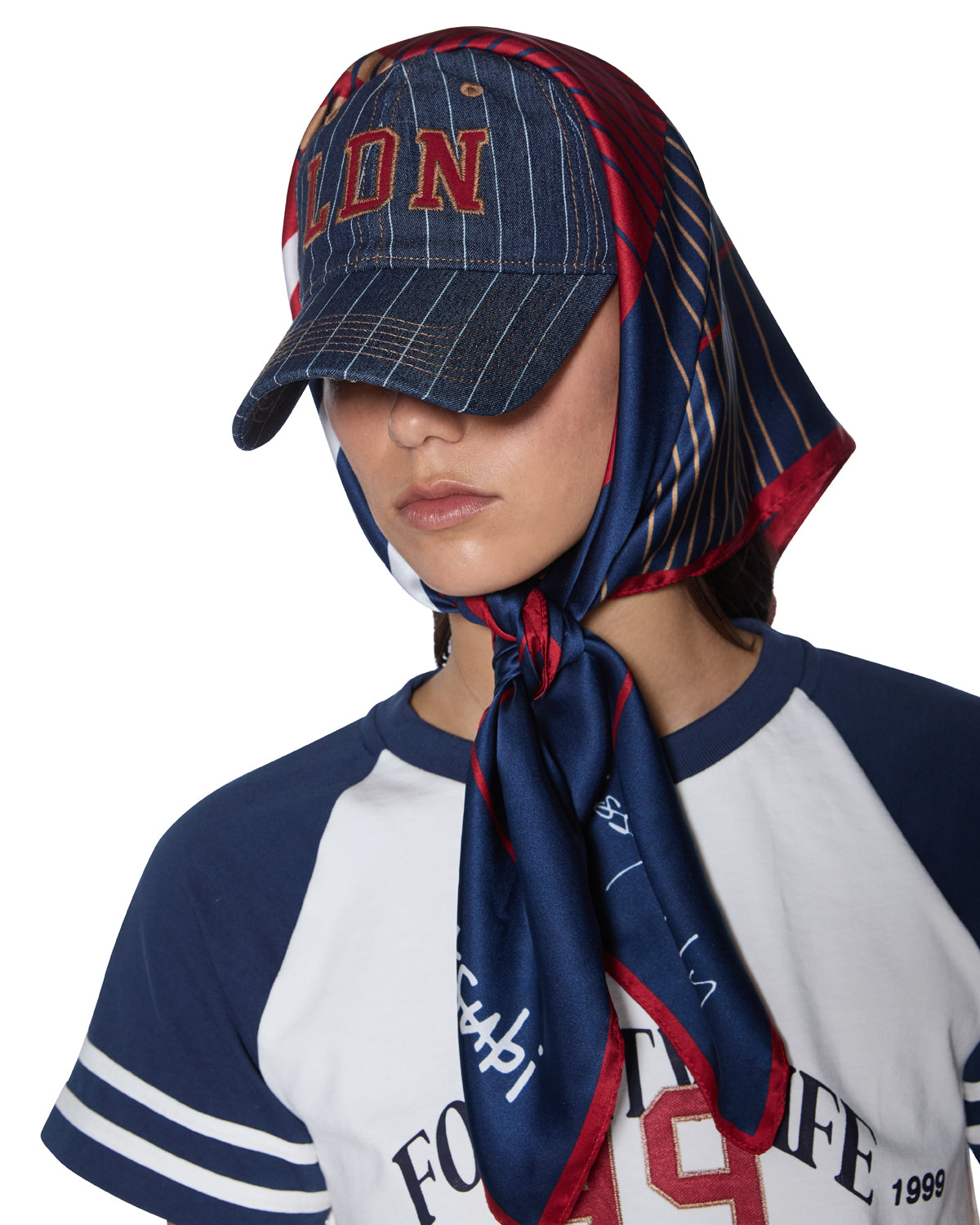 Ksubi X Lissy Roddy Silk Scarf Navy - Image 2