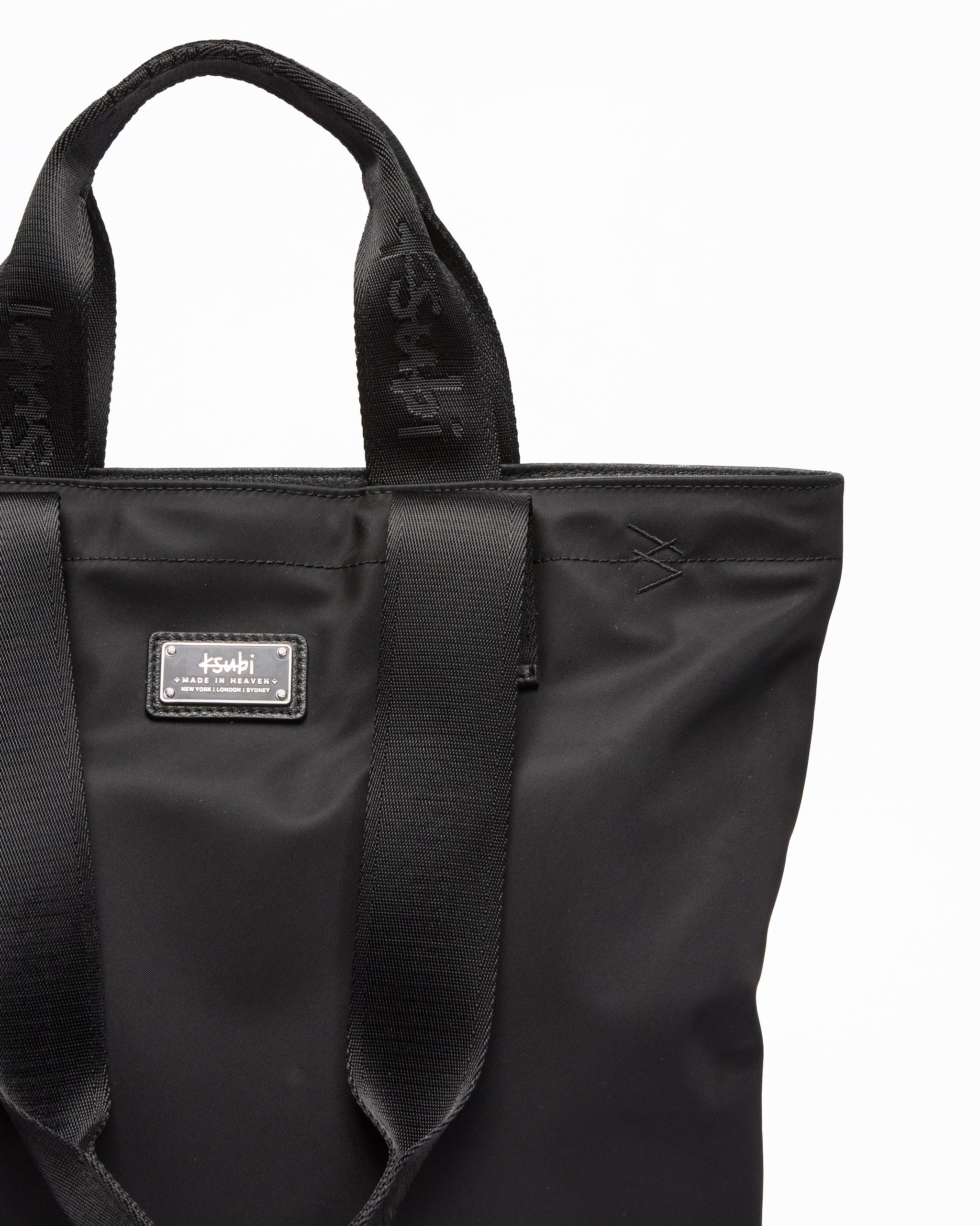 Made In Heaven Nylon Leather Tote Black - Image 3