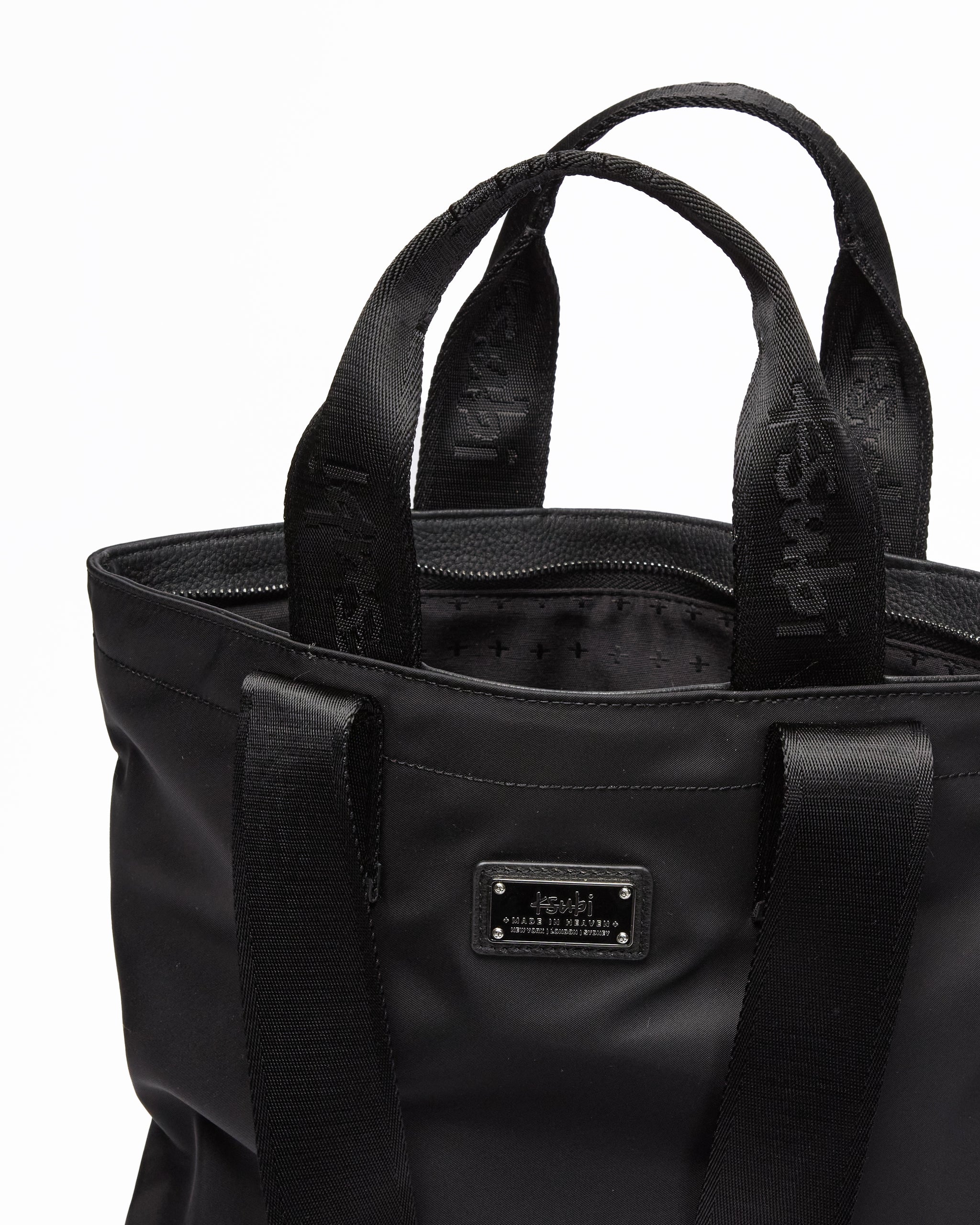 Made In Heaven Nylon Leather Tote Black - Image 5