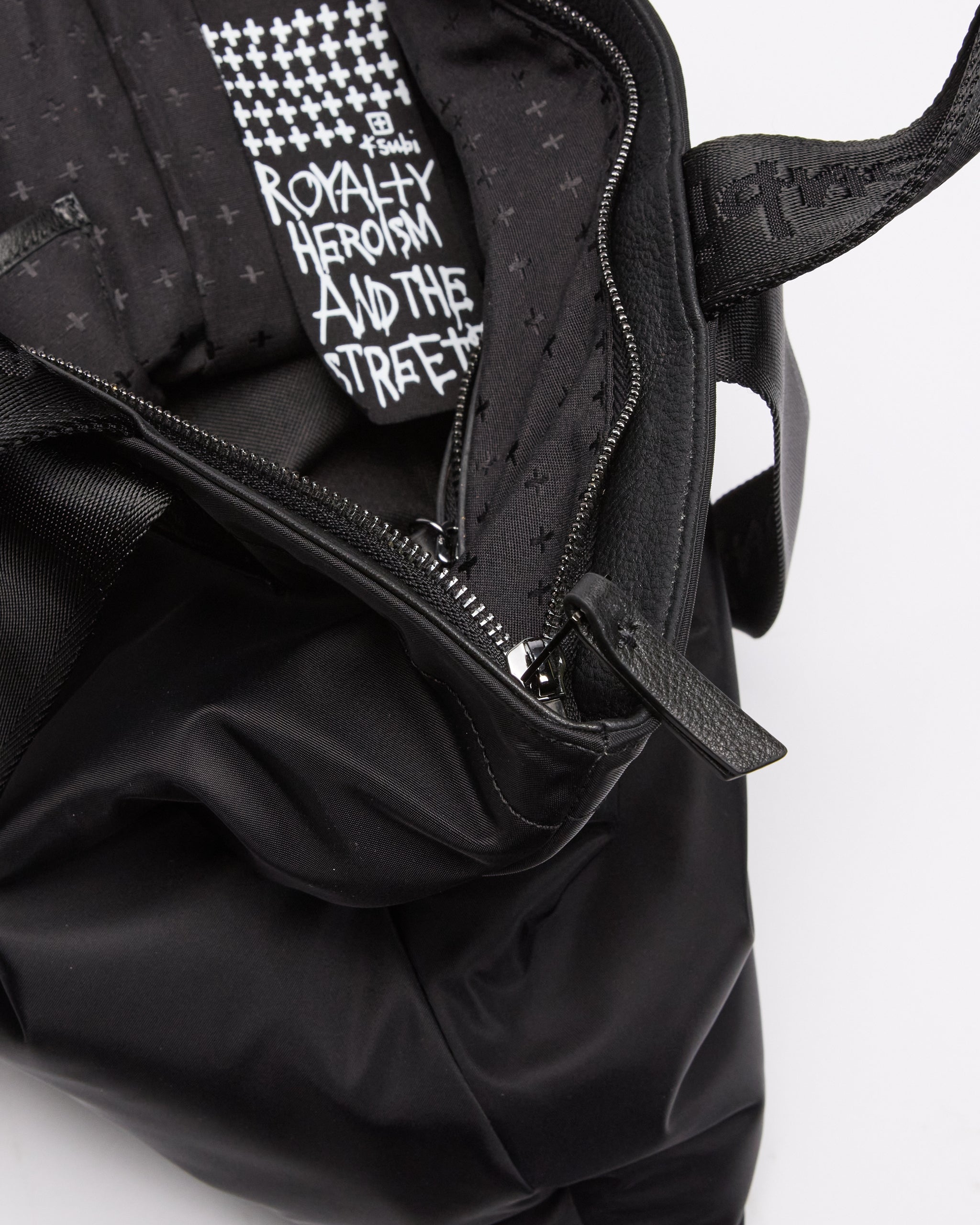 Made In Heaven Nylon Leather Tote Black - Image 6