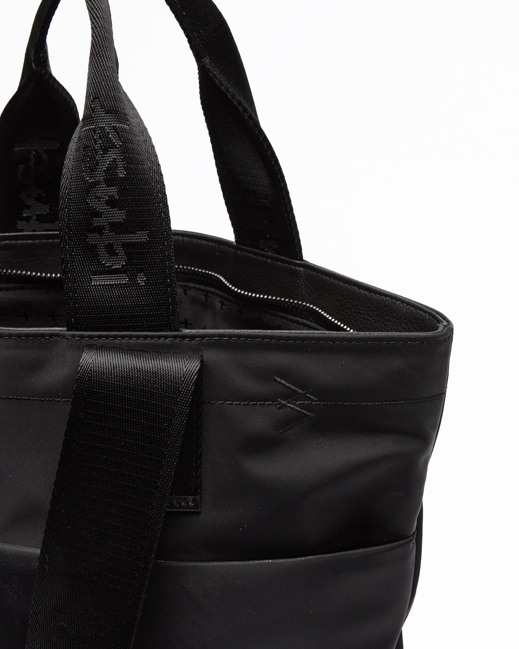 Made In Heaven Nylon Leather Tote Black - Image 7