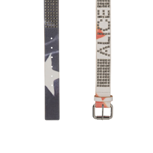Ksubi X Alice Hollywood Leather Studded Flag Belt