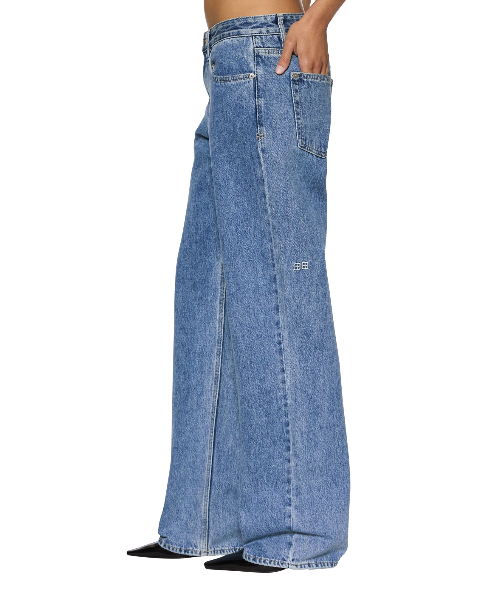 Low Rider Low Rise Jeans Heritage - Blue Denim - Image 3