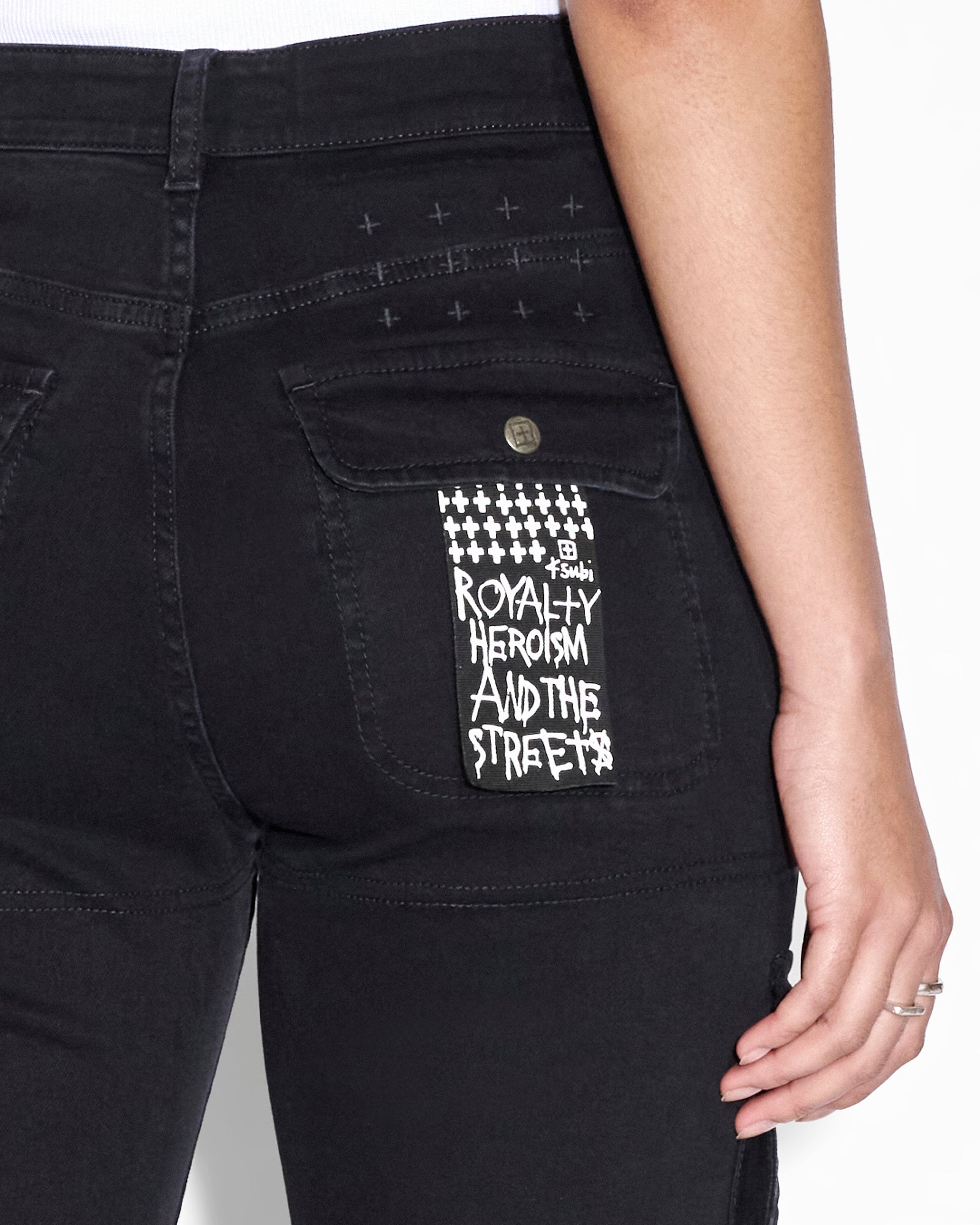 Buy Straight Up Stealth Cargo | Black Denim Cargo | KSUBI - Image 5
