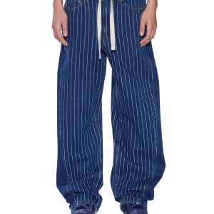 Womens Ksuper Mayfair Blue Spliced Baggy Denim Jeans