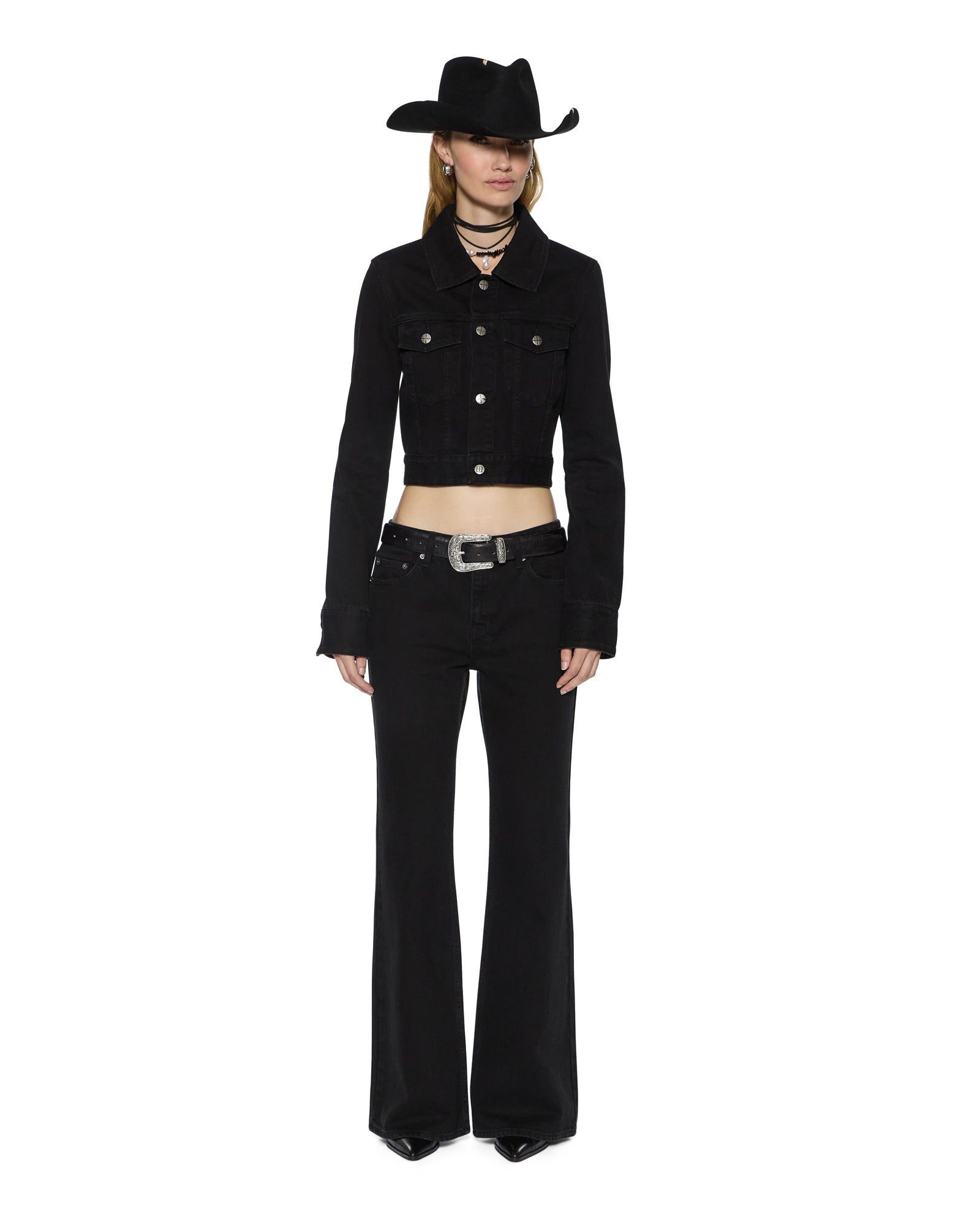 Womens Soho Lo Jet Black Bootcut Denim Jeans - Image 2