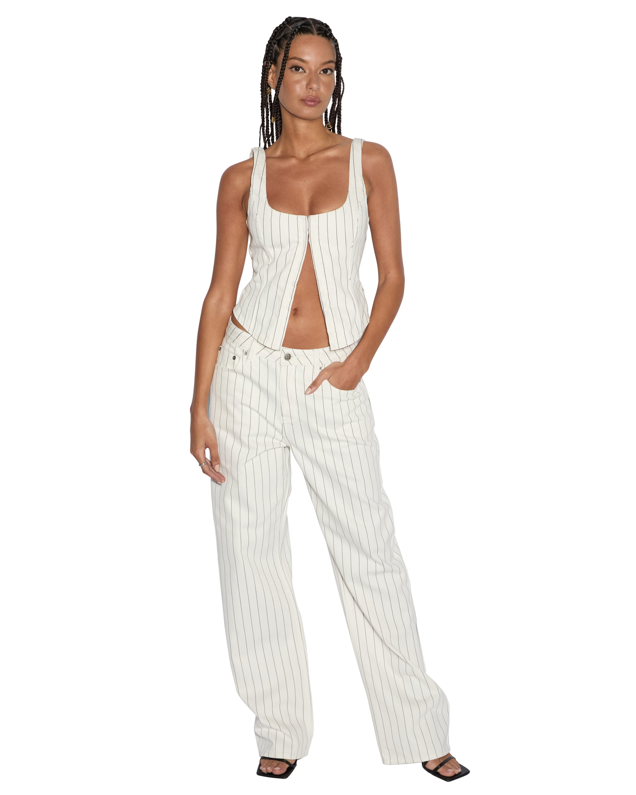 Low Rider Prophetik Low Rise Jeans - White Denim - Image 3