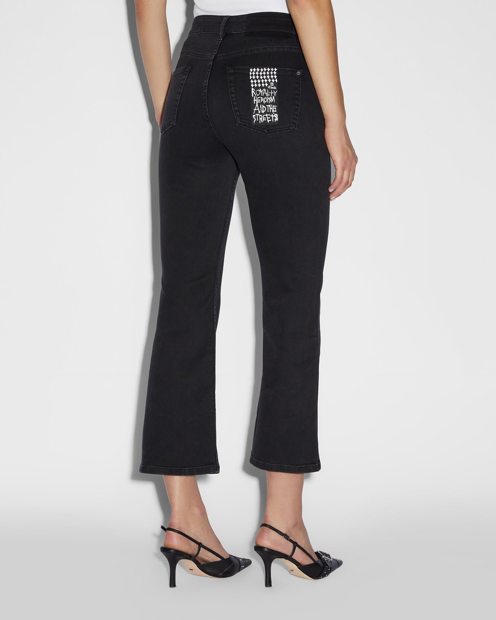 Soho Crop Flare Jeans Stealth - Black Denim - Image 4