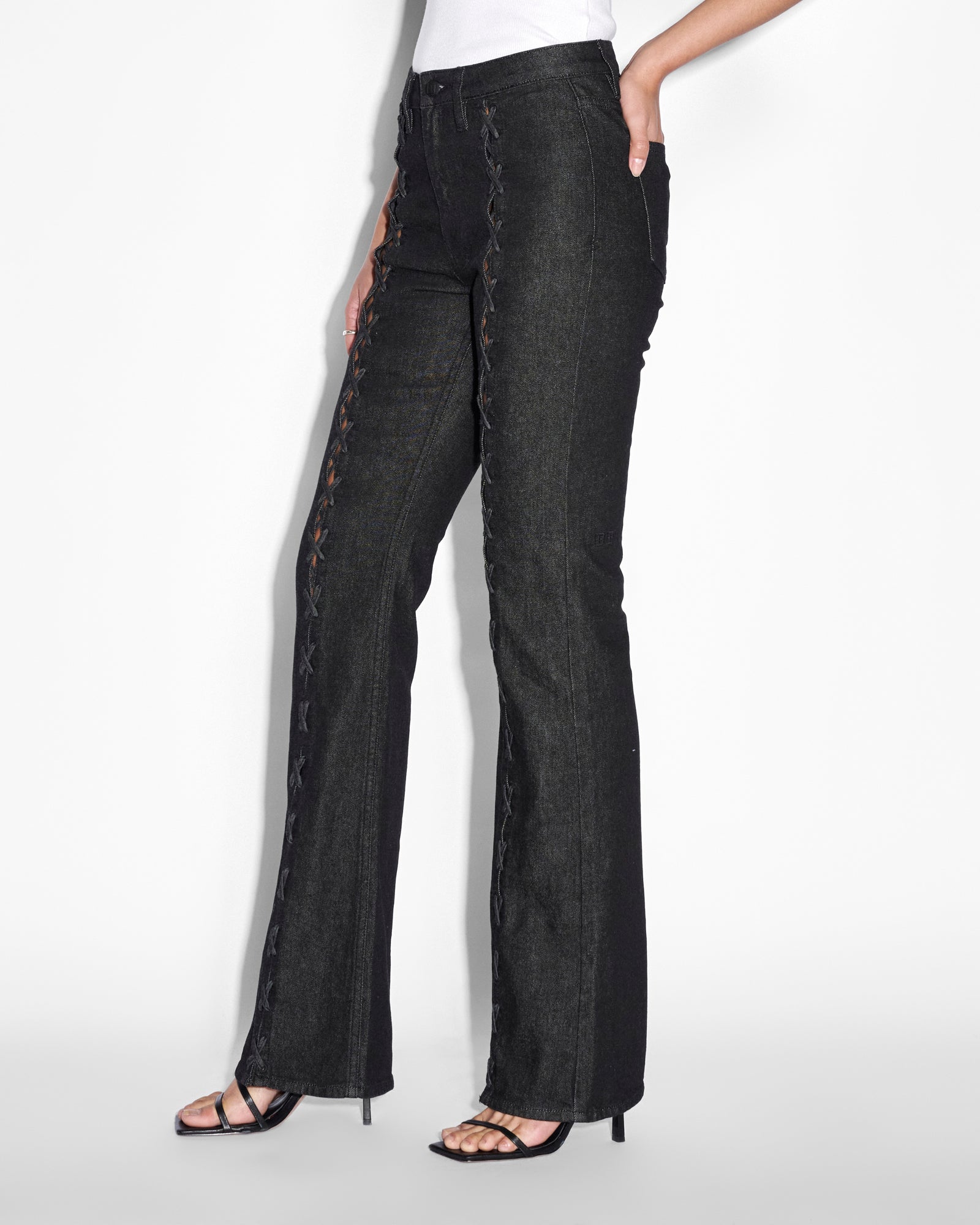 Buy Soho Ebony Laced | Boot Cut Jean | KSUBI - Image 4