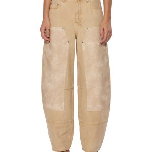 Womens Barrel Jean Carpenter Oat Barrel Leg Denim Jeans