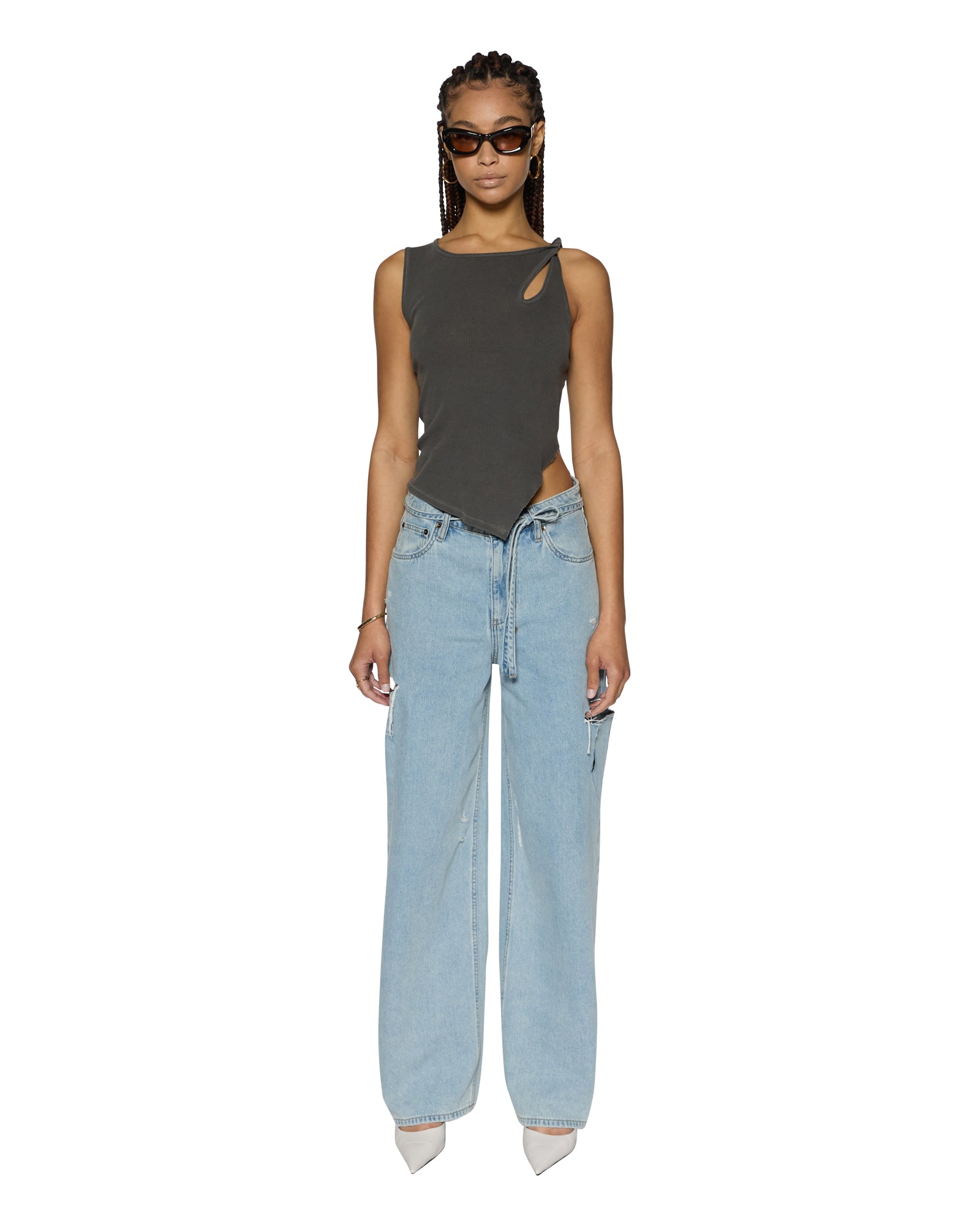 Rollin Cut Out Baggy Jeans - Image 2