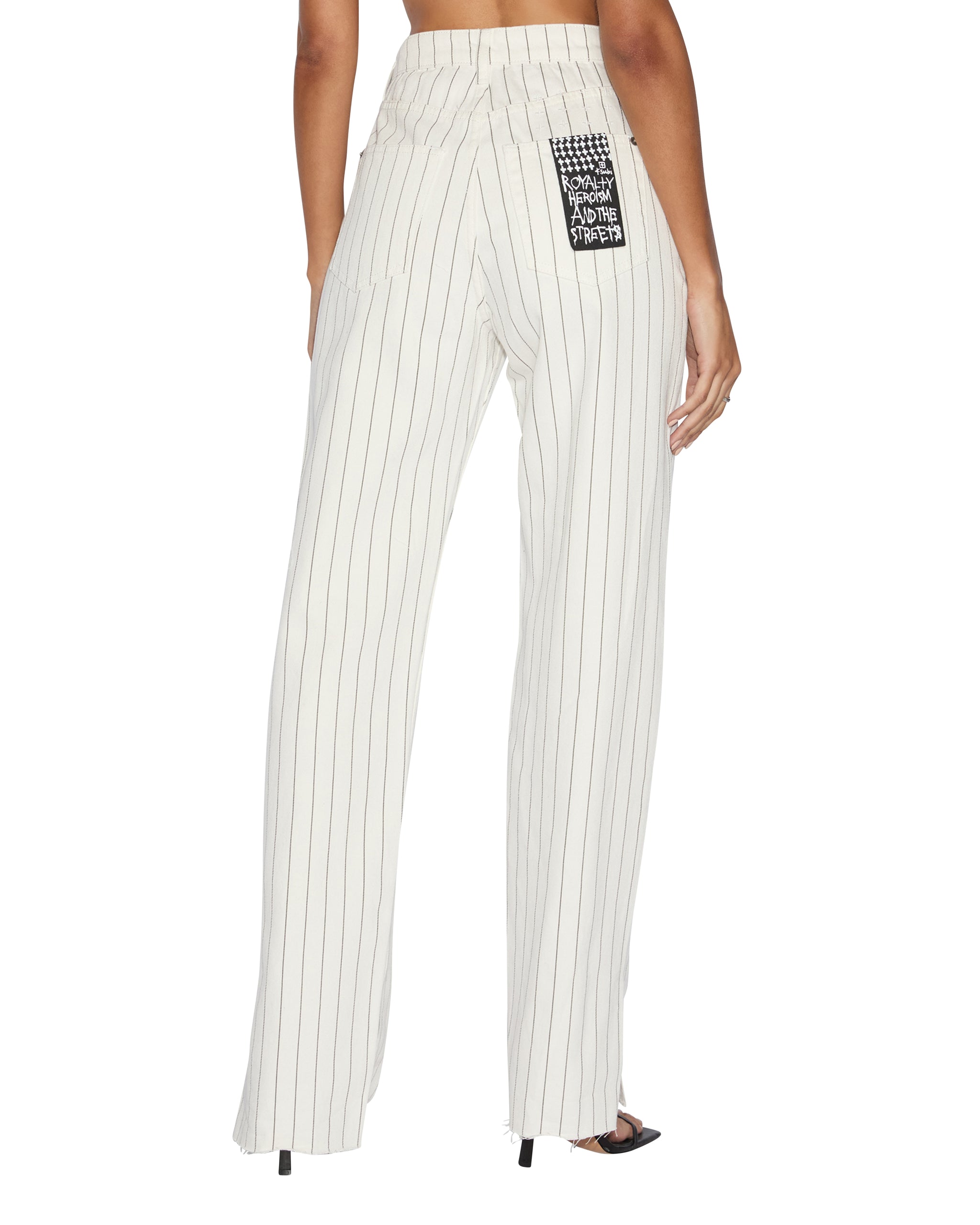 Playback Prophetik Splits High Waisted Jeans - White Denim - Image 4