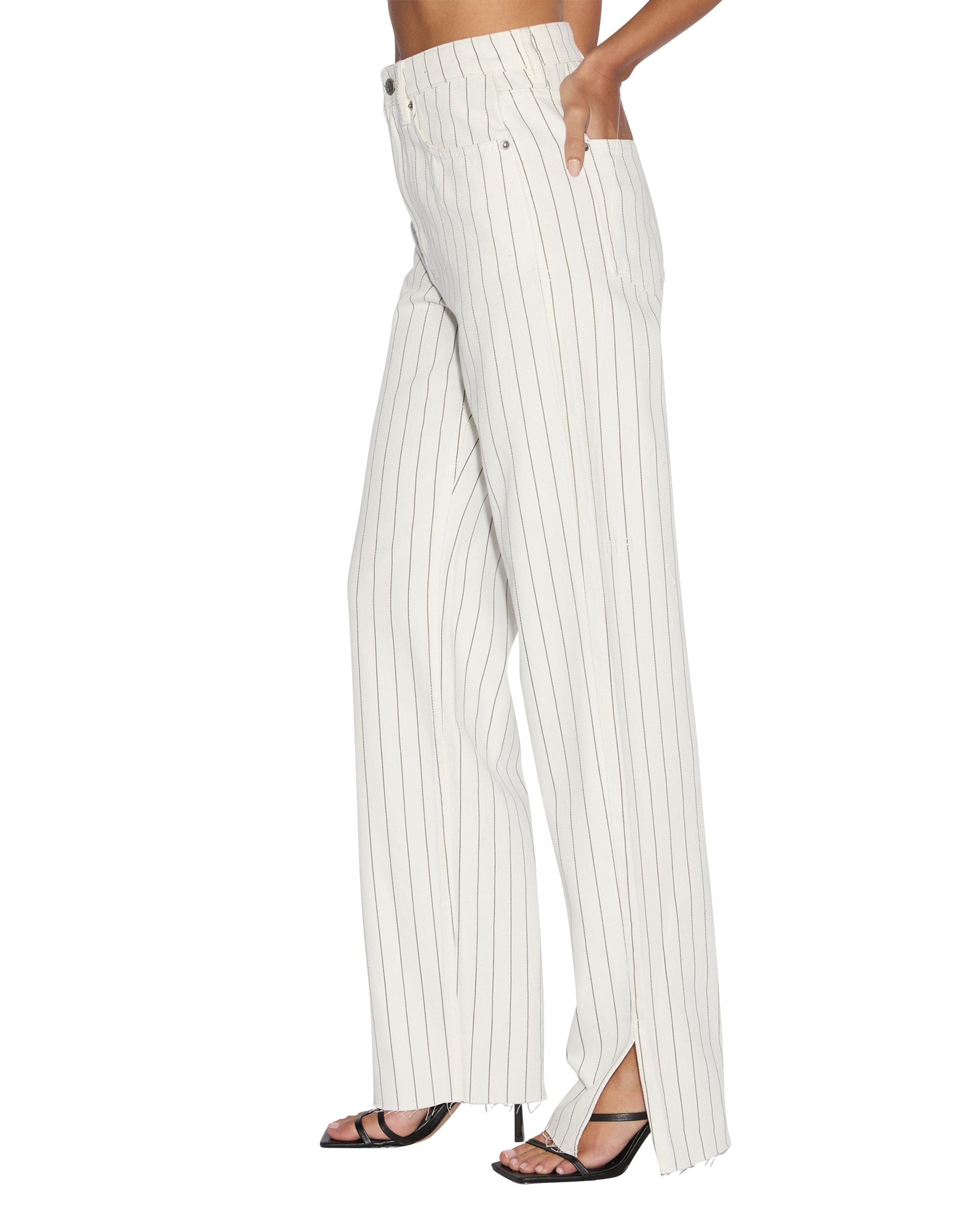 Playback Prophetik Splits High Waisted Jeans - White Denim - Image 7