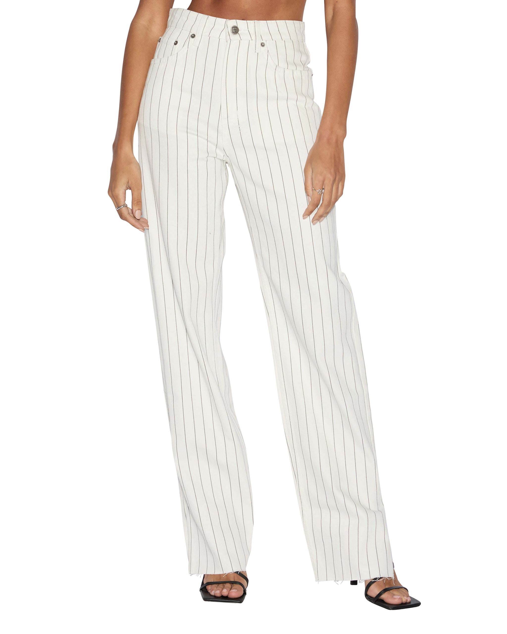 Playback Prophetik Splits High Waisted Jeans - White Denim - Image 8