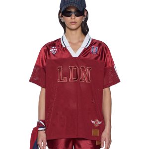 Womens Ldn Boyfriend Ss Jersey Garnet Fashion Tops